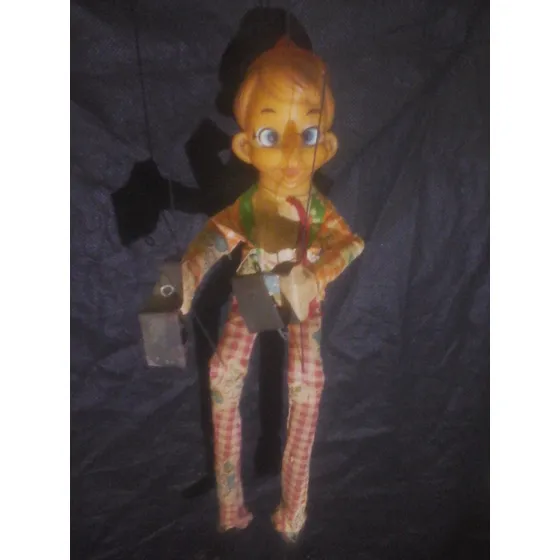 Boneco Pinoquio Antigo Ventriloco  