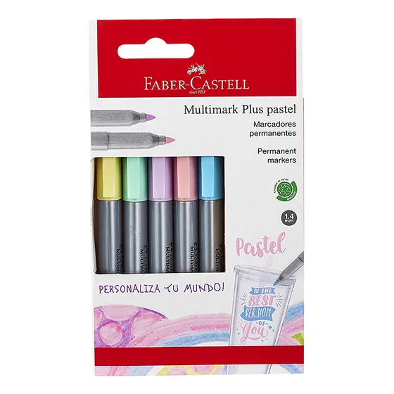 Marcador Multimark Plus Faber-castell X5 Colores Pastel