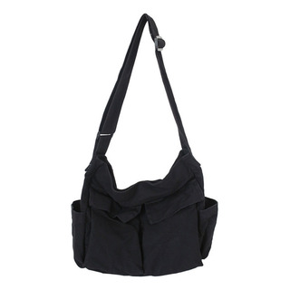 Mochila Escolar De Lona Negra Con Gran Capacidad Mochila Escolar De Lona Negra Con Gran Capacidad
