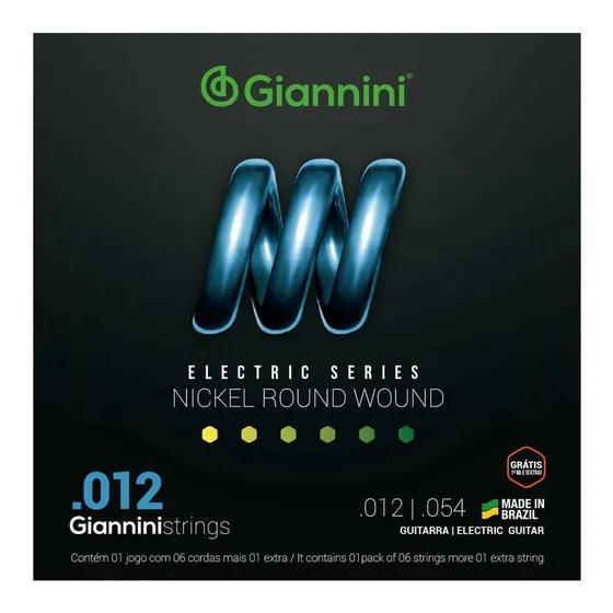 Cordas Para Guitarra Giannini 012 Geegst 12 + Palheta Brinde