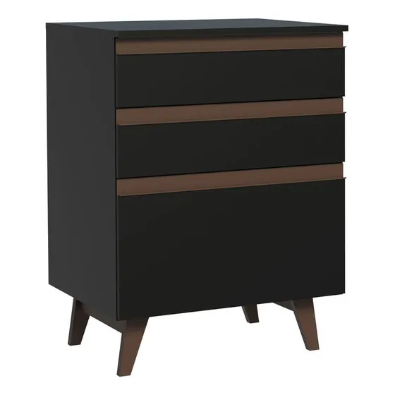Encimera Madesa Reims, 60 cm, 3 cajones, color negro