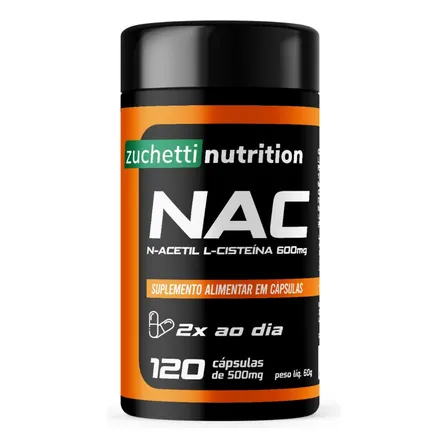 Nac 600mg N-acetil L-cisteína 120 Cápsulas Zuchetti Nutritio Sem Sabor