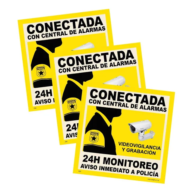 Cartel Cámara Seguridad Alarma | 20x20cms Pvc3mm
