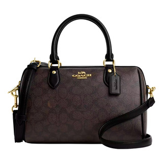 Bolsa Coach Rowan Satchel Café Color Marrón Oscuro Color De La Correa De Hombro Negro Bolsa Coach Rowan Satchel Café Color Marrón Oscuro Color De La Correa De Hombro Negro
