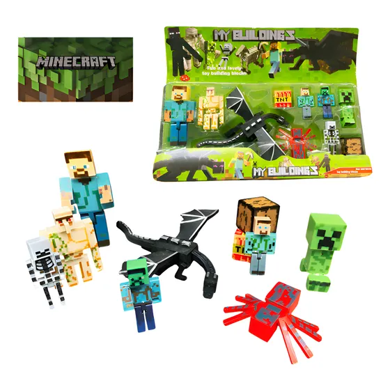 Bonecos Minecraft Ender Dragon Kit 10 Brinquedo Crianças