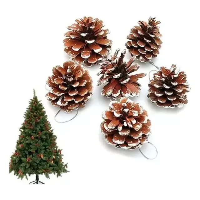 Pack 6 Piñas Navideñas Seca Pino Adorno Colgante Árbol 5cms