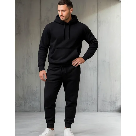 Moletom Liso Masculino Inverno Com Calça E Blusa Quente