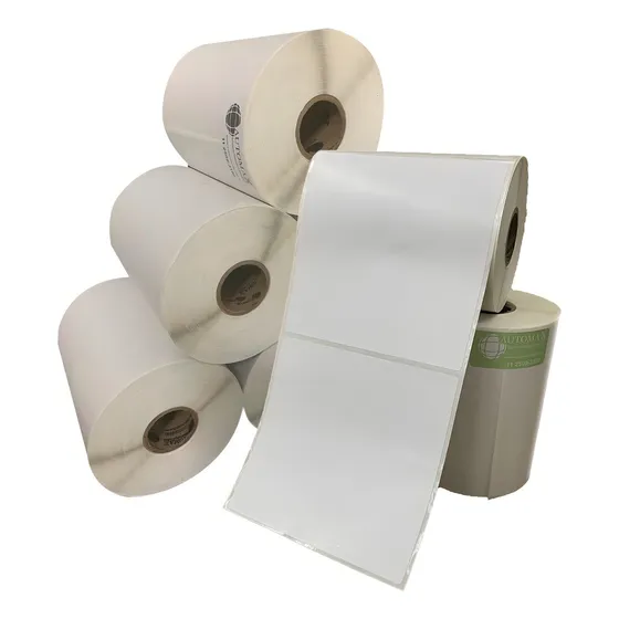 10 Rolos Etiqueta Couche 100x100 (mm) 10x10 Cm Cor Branco
