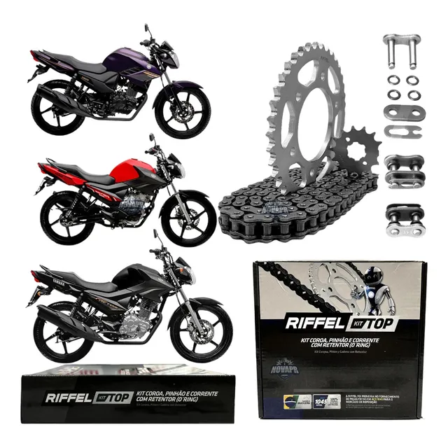 Kit Relação Factor 150 Ybr 125i Fazer 150 Com Retentor