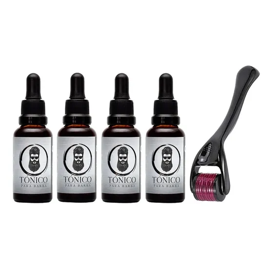 Tónico Para Barba (x4) + Dermaroller (x - mL a $900