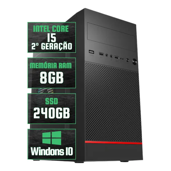 Computador Cpu Pc Intel I5 2400 8gb Ram, Ssd 256gb Desktop