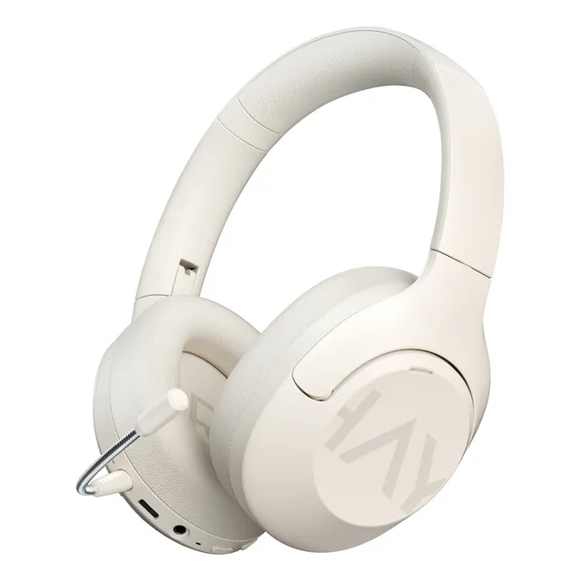 Haylou S30 Pro Anc Audífonos Diadema Gamer Inalámbricos/con Micrófono, Bluetooth 5.4, Llamadas Manos Libres, Cancelación De Ruido Adaptativa De - 43db, Controlador 40mm, 80h Reproducción, Blanco