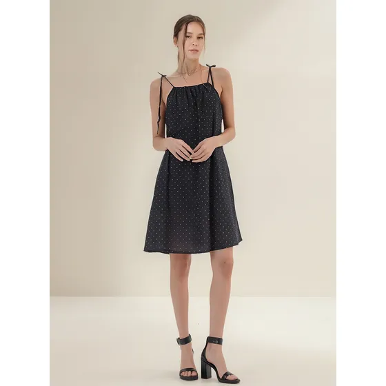 Vestido Koss Corto De Lino Forrado Strass Guk4063 Arizona