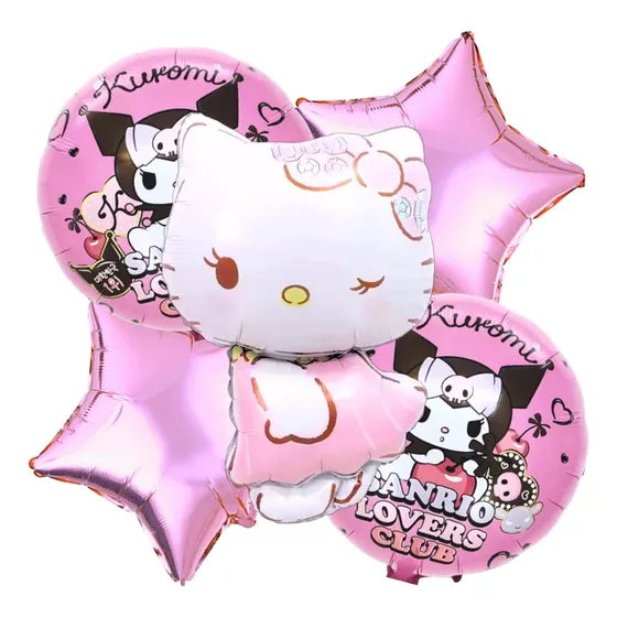 Set Sanrio 5 Piezas Globos Metalizados Grandes Kuromi