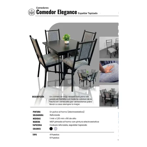 Comedor Modelo Elegance De 4 Puestos