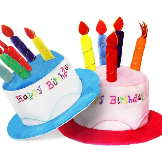 Sombrero De Felpa De Feliz Cumpleaños (2 Unidades, Sombrero