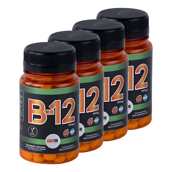 Kit 4 Vitamina B 12 Be Positive 100 Comprimidos 500g Vegano