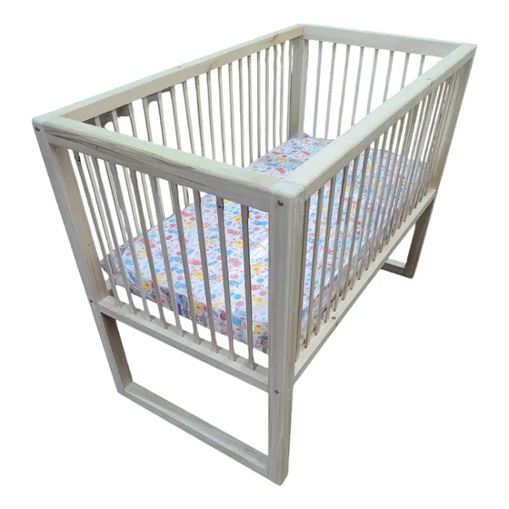 Cuna Funcional 120x60 Convertible Madera Maciza Con Colchon