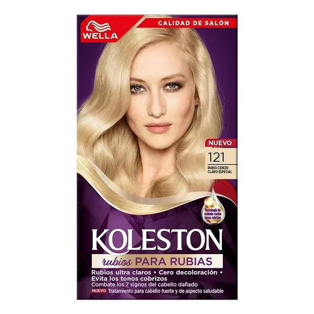 2 Pza Tinte Para Cabello Koleston 121 Rubio Cenizo Especial Tono Sin tono