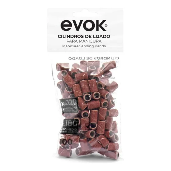Cilindros De Lijado Para Manicura Evok N°120 100 Unidades