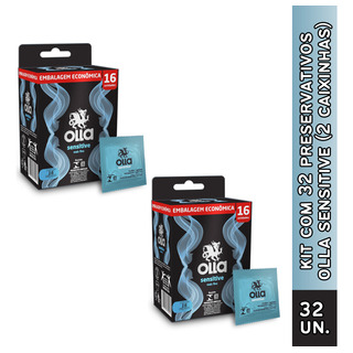 Kit 2 Preservativo Olla Sensitive Mais Fino C/16 Unidades Kit 2 Preservativo Olla Sensitive Mais Fino C/16 Unidades