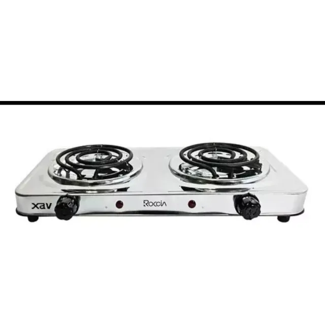 Cocina Eléctrica 2 Hornillas Caracol Cromada Marca Roccia
