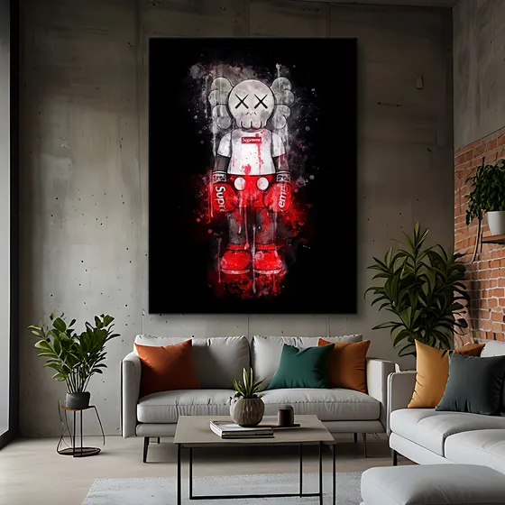 Cuadro Kaws Colores Hypebeast Artístico Kaw Canvas 60x90 A36