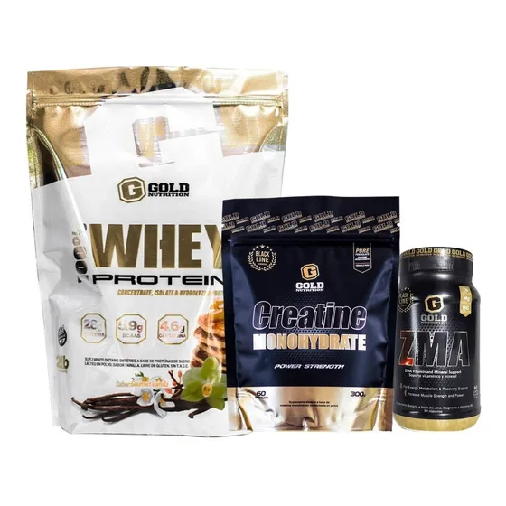 Whey Protein 2lbs + Creatina + Zma. Combo Gold. Outlet
