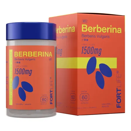 Berberina Vulgaris 1500mg 60 Cápsulas Fortlife Sem Sabor