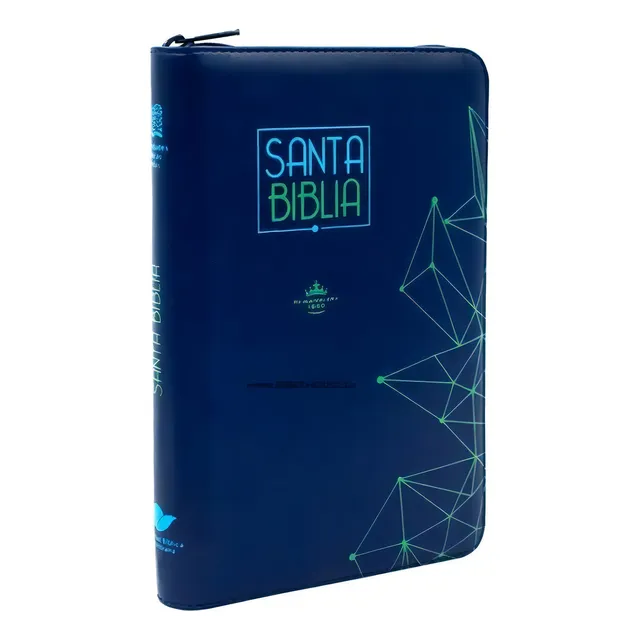 Biblia Cristiana Reina Valera 1960 Letra Grande azul flexible con cremallera Sociedades Bíblicas Unidas tapa blanda en español