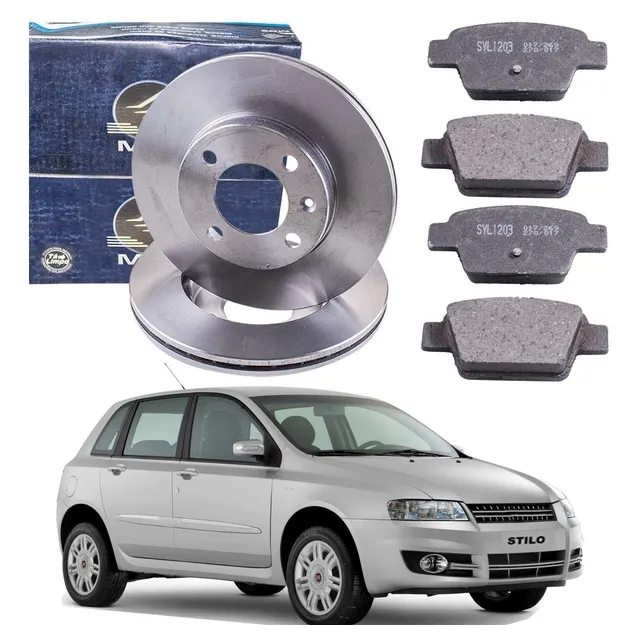Kit Disco Freio Traseiro+pastilha Fiat Stilo 1.8 2002 A 2011