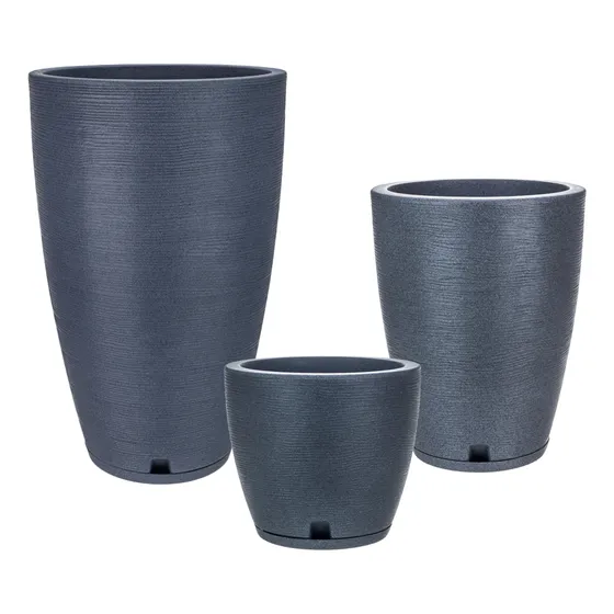 Combo 3 Macetas Plasticas Rotomoldeadas 28, 44 Y 65 + Plato