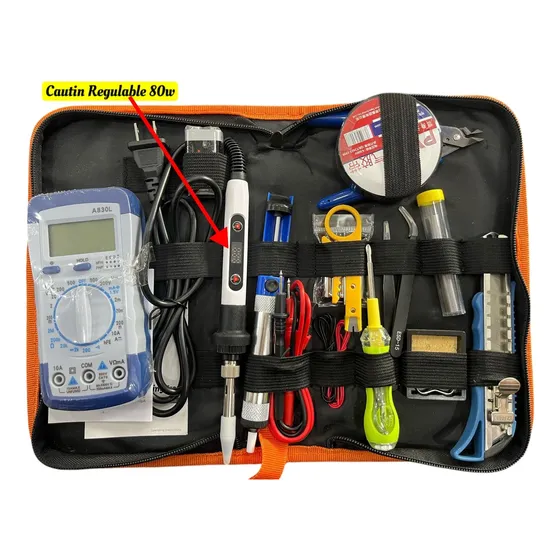 Kit De Soldadura Con Estaño, Cautin 80w, Tester , Electr