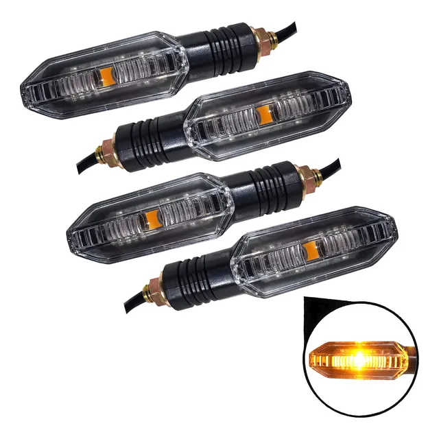Kit 4 Pisca Led Seta Com Rosca Fan 125 2005 2006 2007 2008