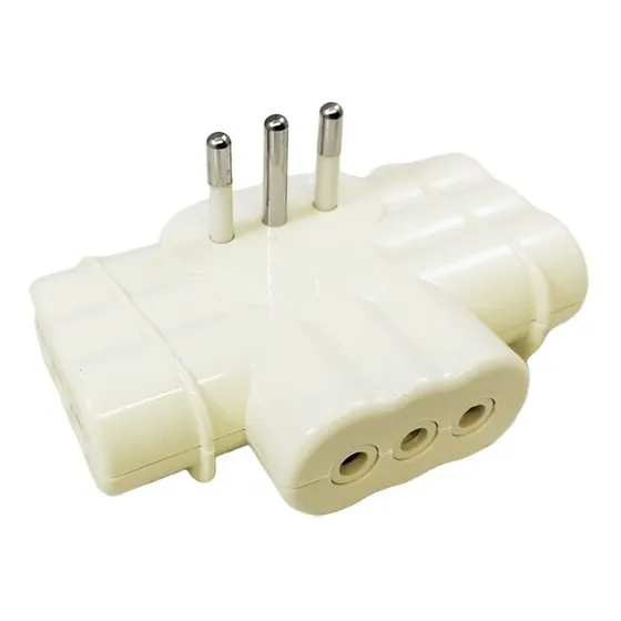 Enchufe Adaptador Triple Plano Con Protección