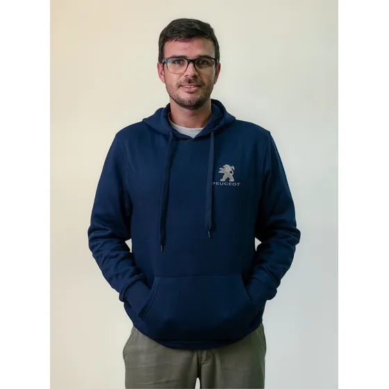 Buzo Canguro Capucha Regalo Padre Moda Bordado Logo Peugeot