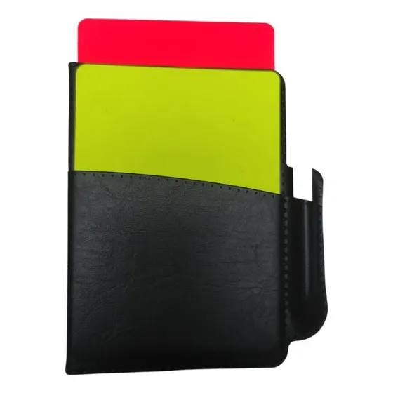 Tarjetas De Arbitro X2 Con Tarjeta Anotacion Y Lapiz Referee