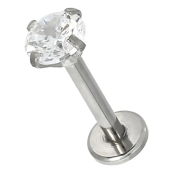 Piercing Labret Joya 4mmlbjac  C/cristal Ac Quirurgico 1 Und