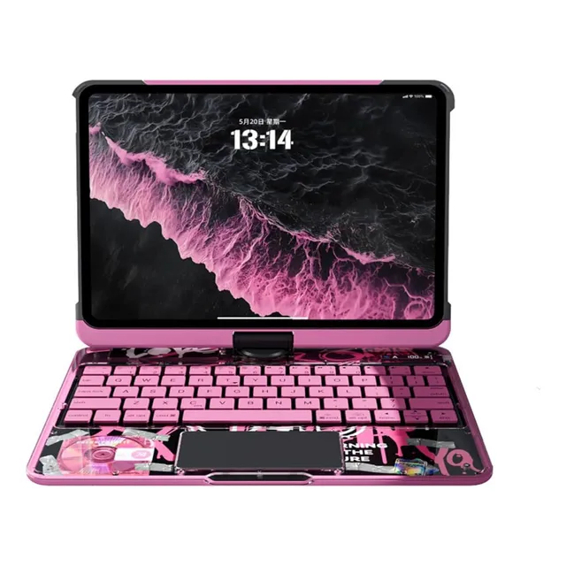 Teclado Con Funda Rotación Transparente Para Air4/5/6 Con  Ñ