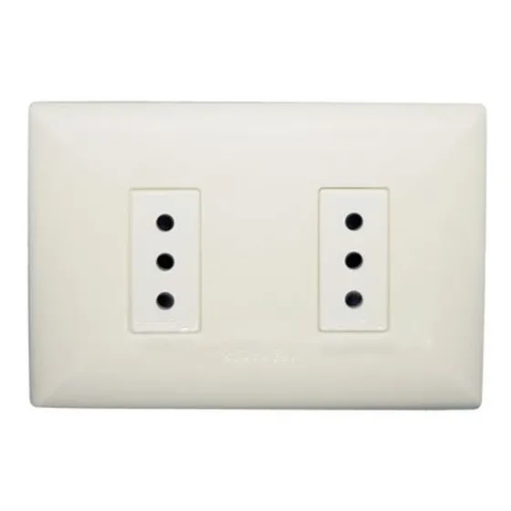 Enchufe Embutido Doble 10a S17 Blanco Sinthesi