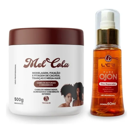 Kit Cachos Perfeitos - Mel Cola 500g + Óleo Puro Ojon 60ml