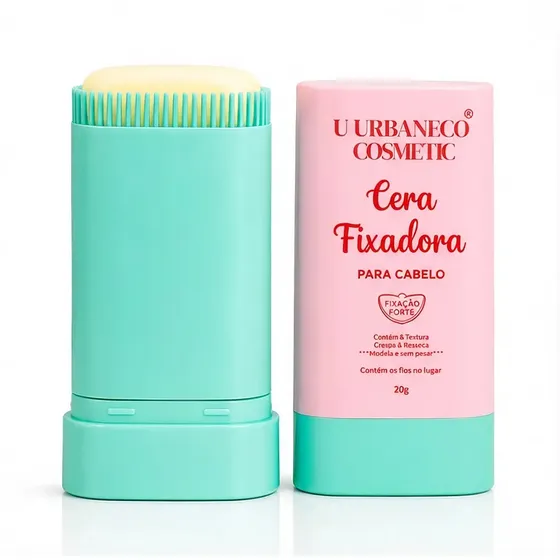Cera Fixadora Capilar Bastão Wax Stick Antifrizz Pomada Finalizadora Modeladora Fragrância de Melância Longa Duração Acabamento Natural