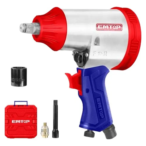 Llave Pistola Impacto Neumatica 1/2 PuLG 10 Dados Emtop