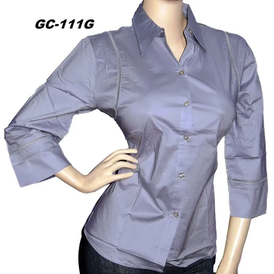 Blusas Talla Plus Grandes Casuales Vestir Camisa Manga 3/4