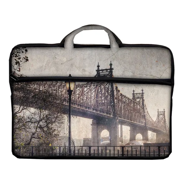 Funda Tipo Maletin Notebook Neoprene Para 14 Y 15.6 Bolsillo Y Manijas Diseños Surtidos Real Cover