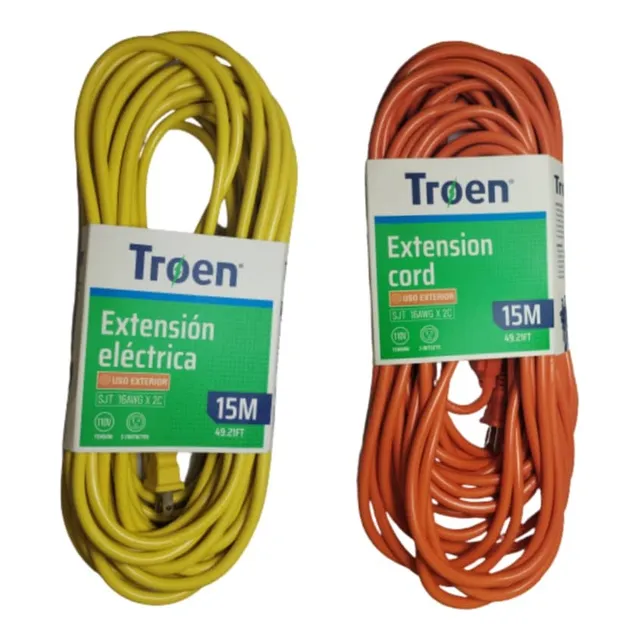 Extensión Electrica 15m Marca Troen