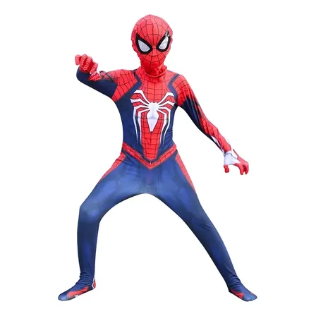 Fantasia Homem Aranha Infantil Máscara E Roupa Versão Ps4 G (120-130cm)