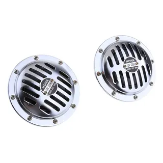 1 Par De Bocinas De Coche De Disco Cromado De Tono Bajo Y 1 Par De Bocinas De Coche De Disco Cromado De Tono Bajo Y