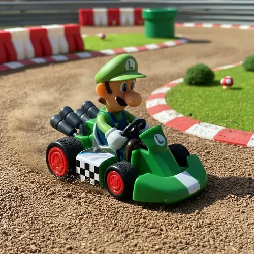 Carrinho De Fricção Do Yoshi Brinquedo Super Mario Kart Cor Verde
