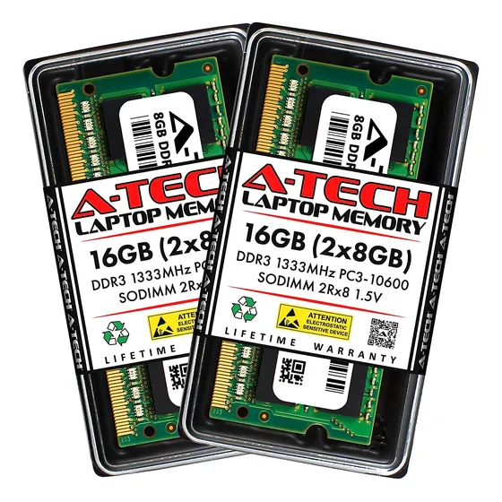 A-tech 16 Gb (2x8 Gb) Ddr3 1333 Mhz Pc3-10600 Cl9 Sodimm 2rx